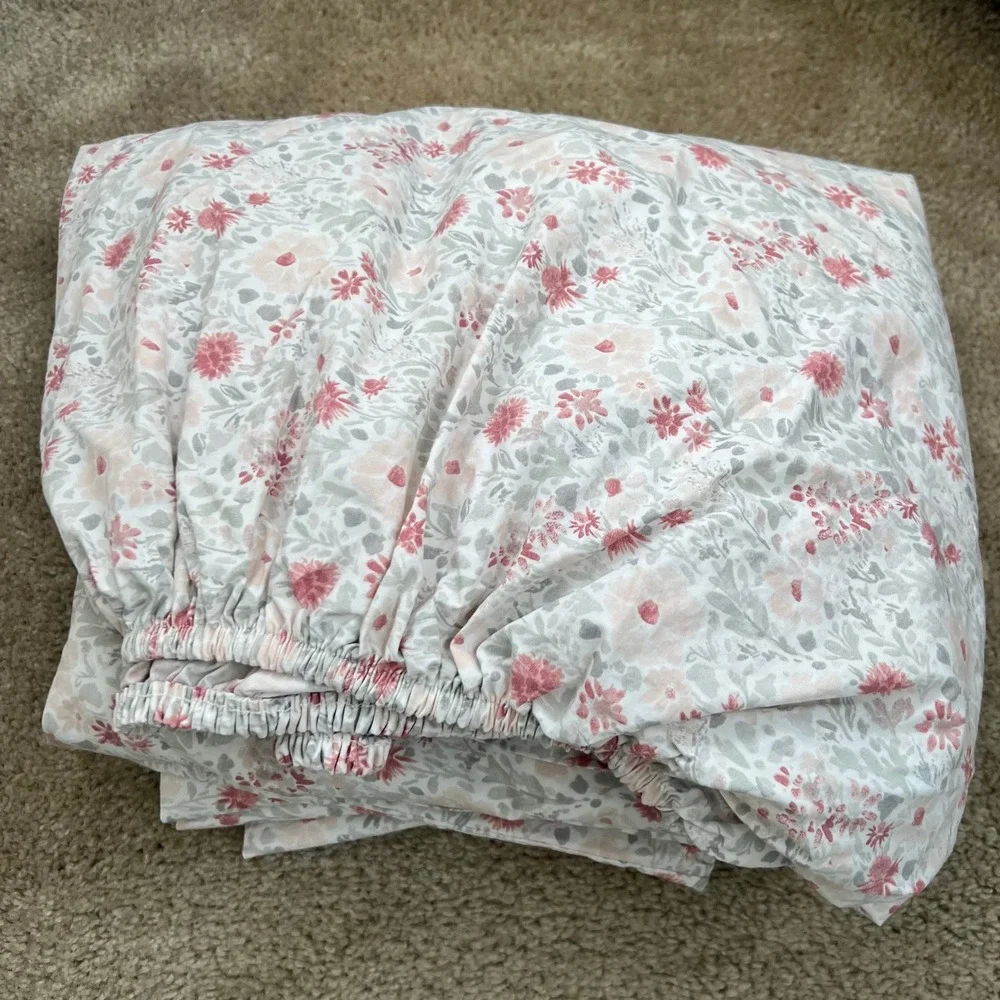 Lauren Ralph Lauren Vintage Cottage Floral Twin Sheet Set 3Pc Cotton Pink Sage